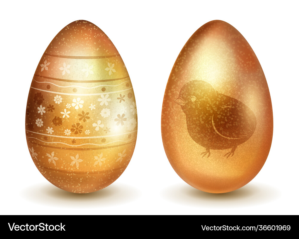 Realistic easter eggs Royalty Free Vector Image