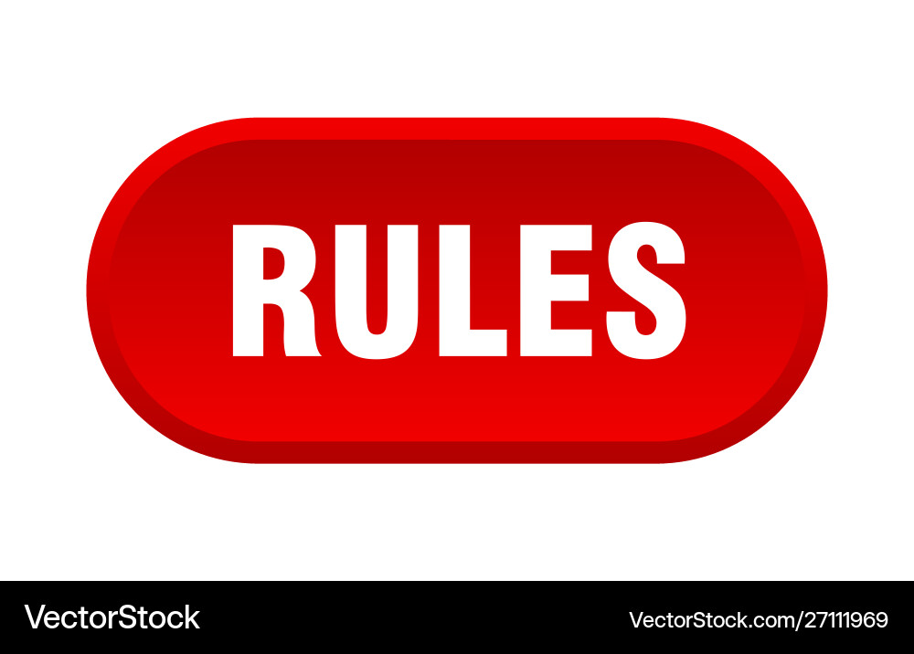 Rules button rounded red sign Vector Image