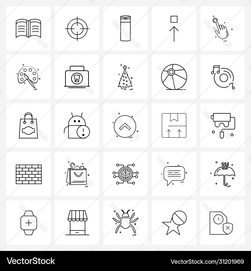 Set 25 simple line icons for web and print Vector Image