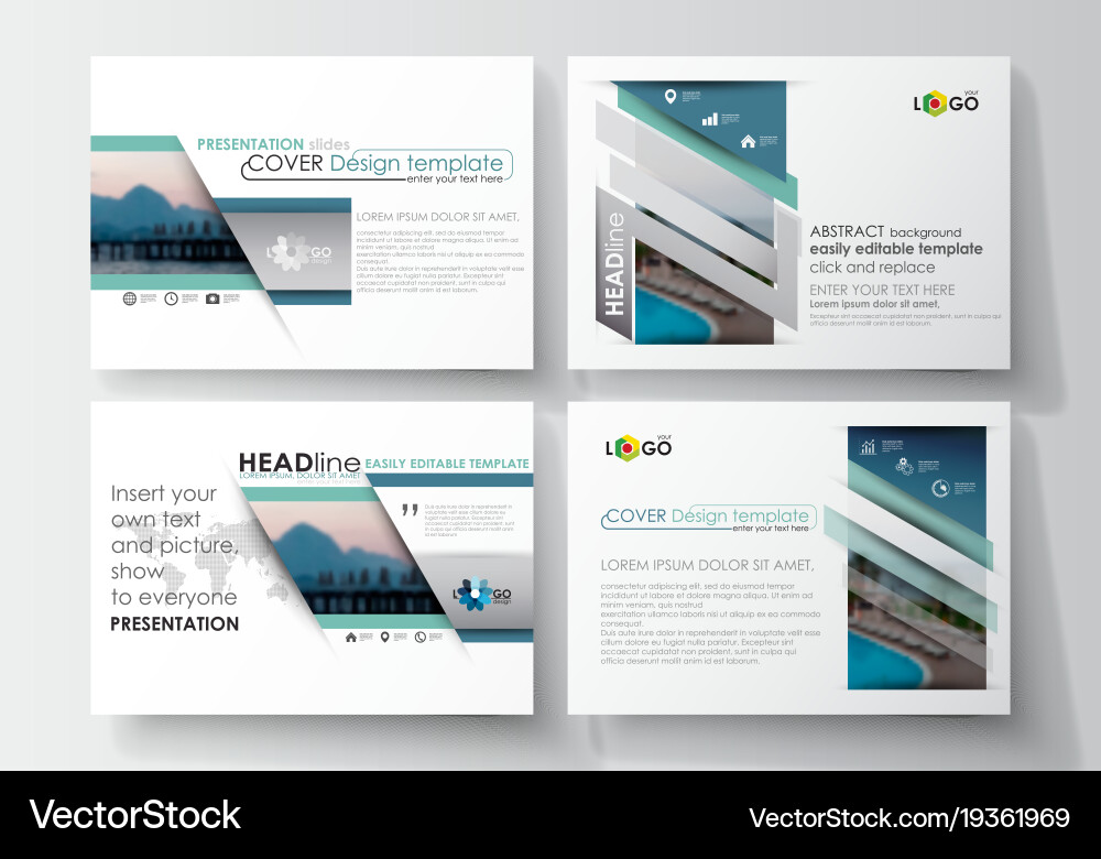 Set of business templates for presentation slides Vector Image