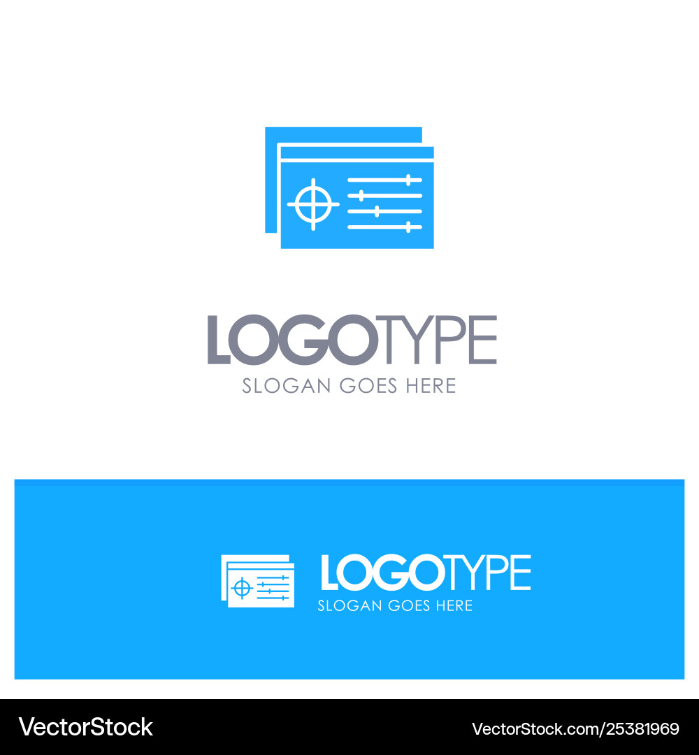 Setting controller target object blue logo Setting controller target object blue logo vector image