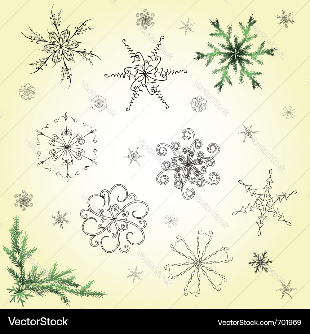 Winter Snowflake Pattern vector image