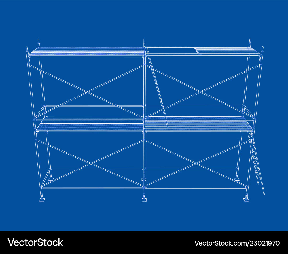3d outline scaffold rendering of Vector Image