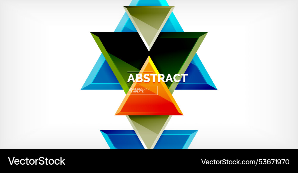 Abstract background - colorful triangles with 3d Vector Image