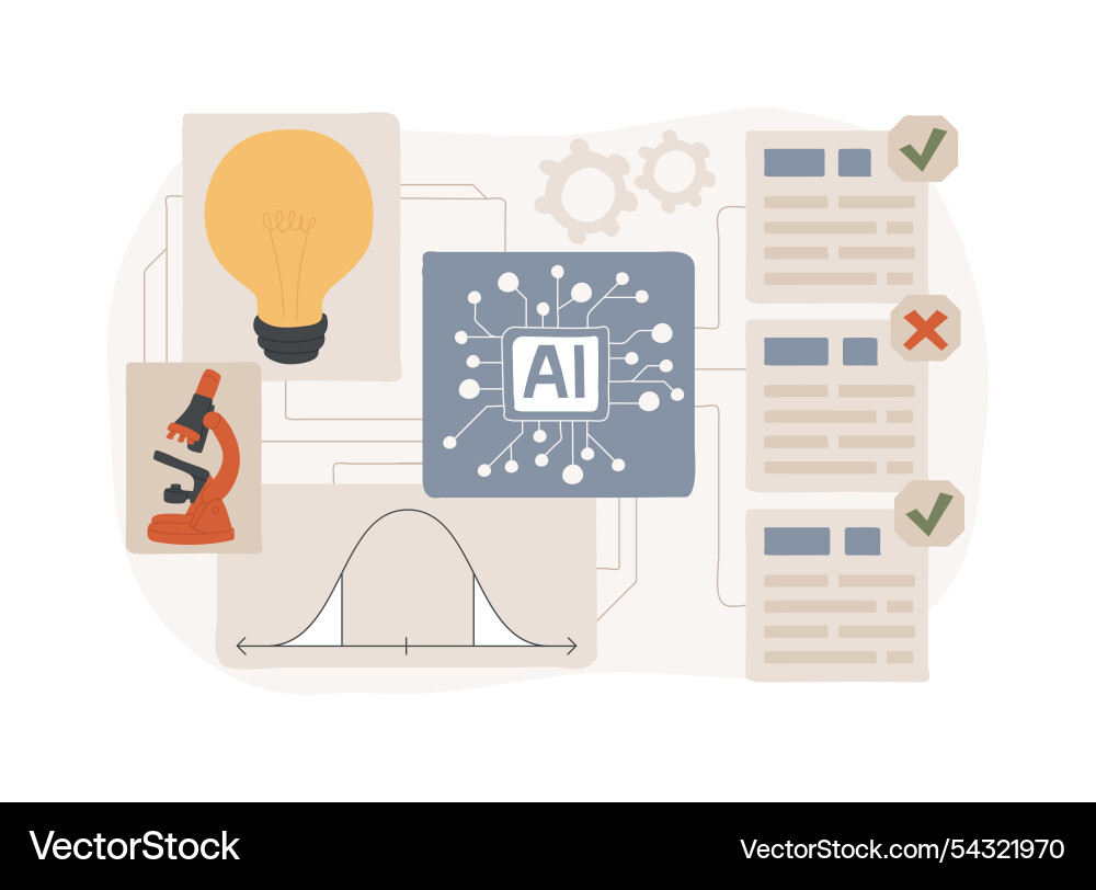 Ai-enhanced hypothesis testing abstract concept Ai-enhanced hypothesis testing abstract concept Vector Image
