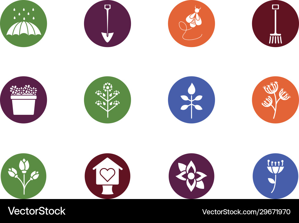 Bundle spring set block icons Bundle spring set block icons Vector Image