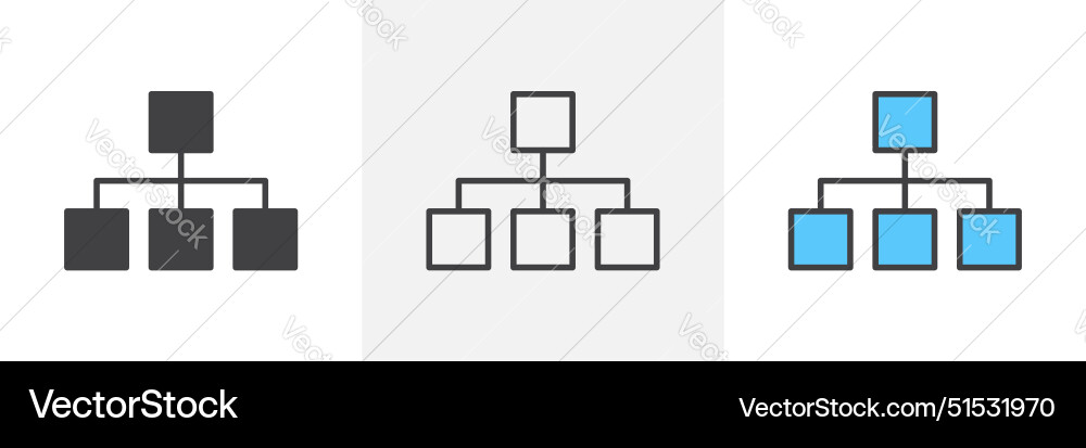 Chart tree icon set company team organization Vector Image