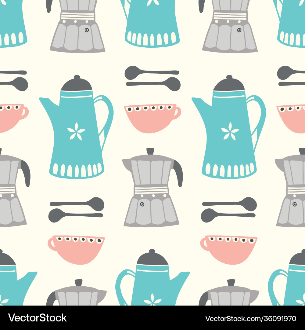 Coffee pattern design seamless repeat Vector Image