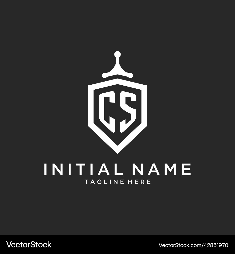 Cs monogram logo initial with shield guard shape Cs monogram logo initial with shield guard shape vector image