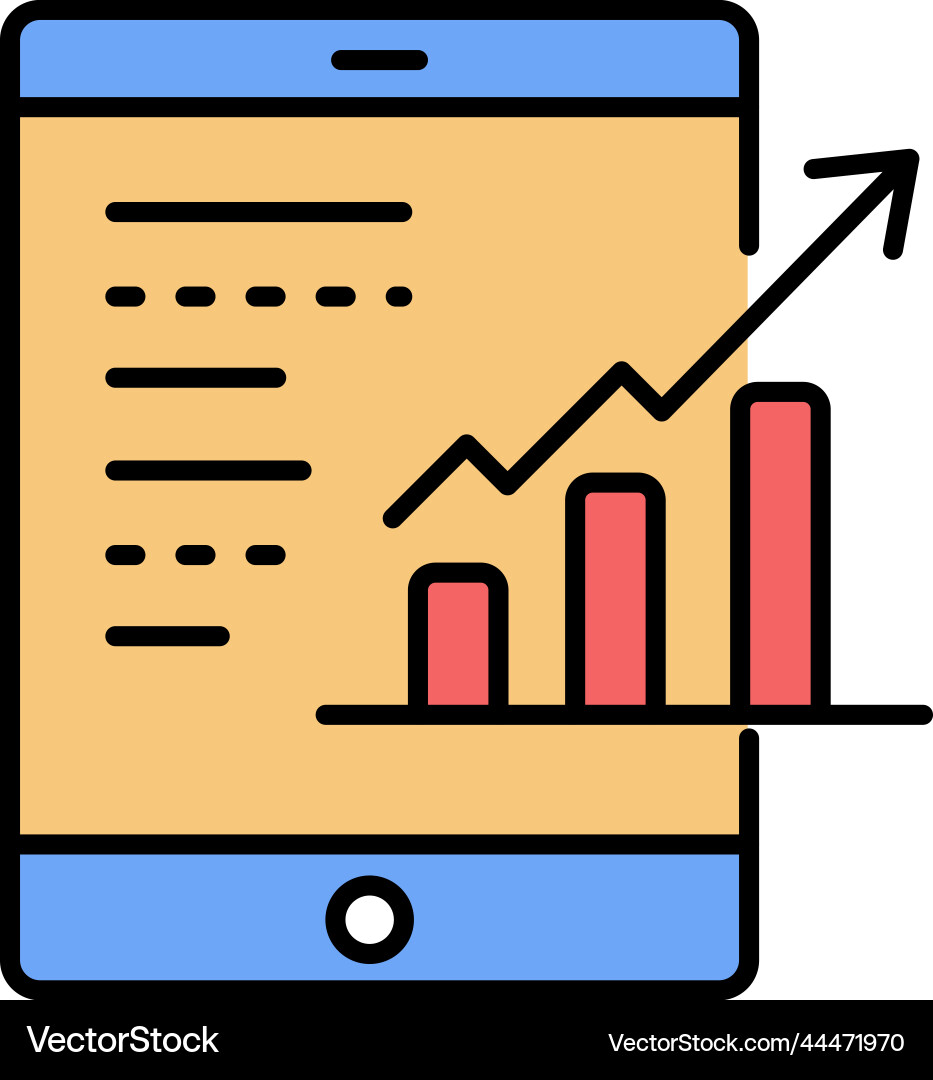 Data business graph chart mobile dashboard icon vector image