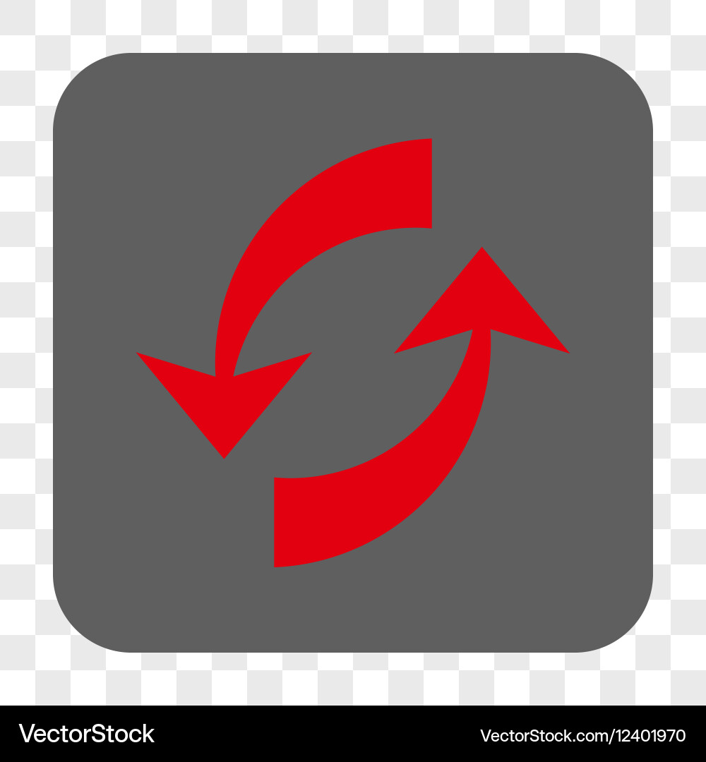 Exchange arrows rounded square button Vector Image