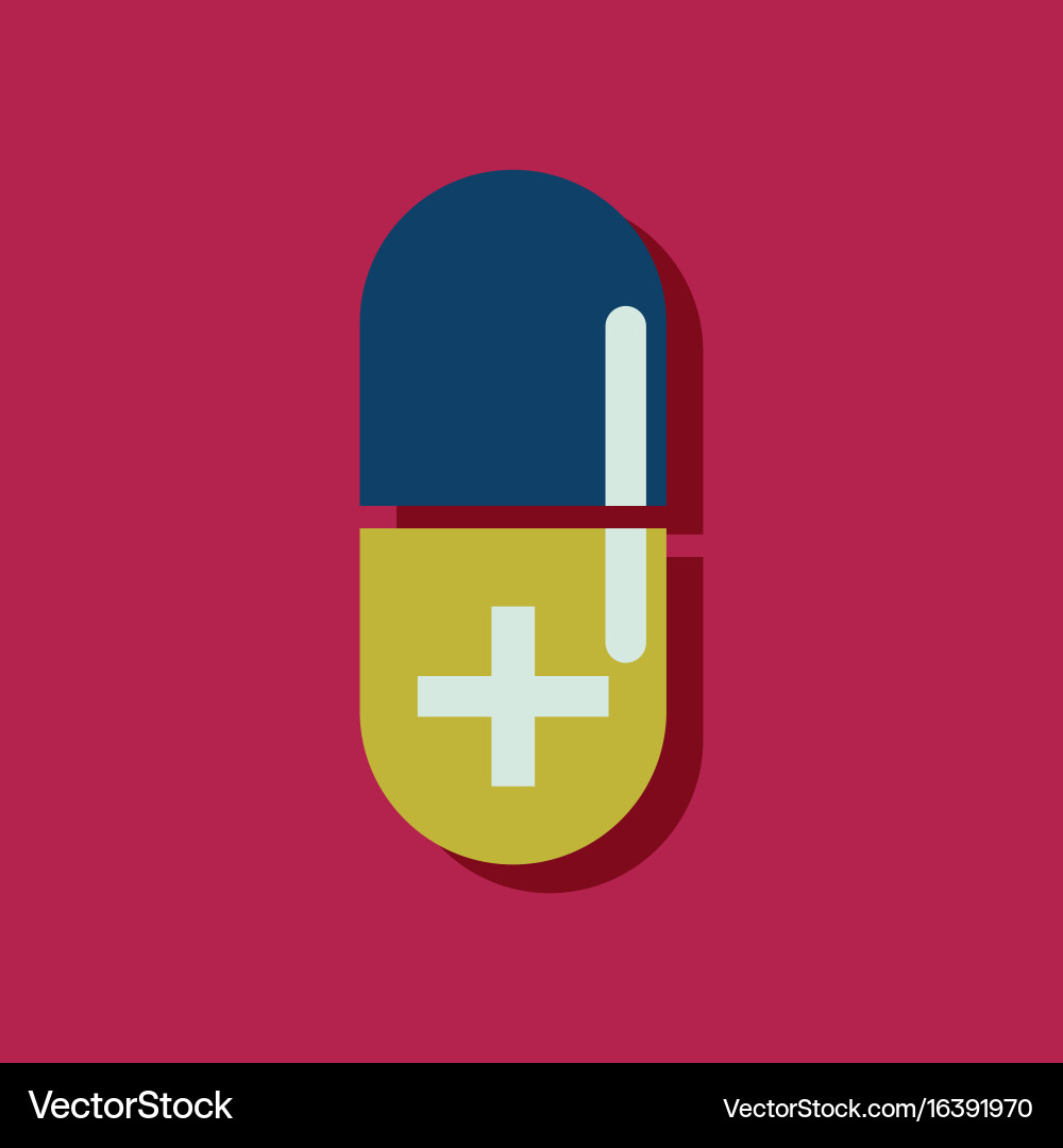 Flat icon design collection capsule with cross vector image