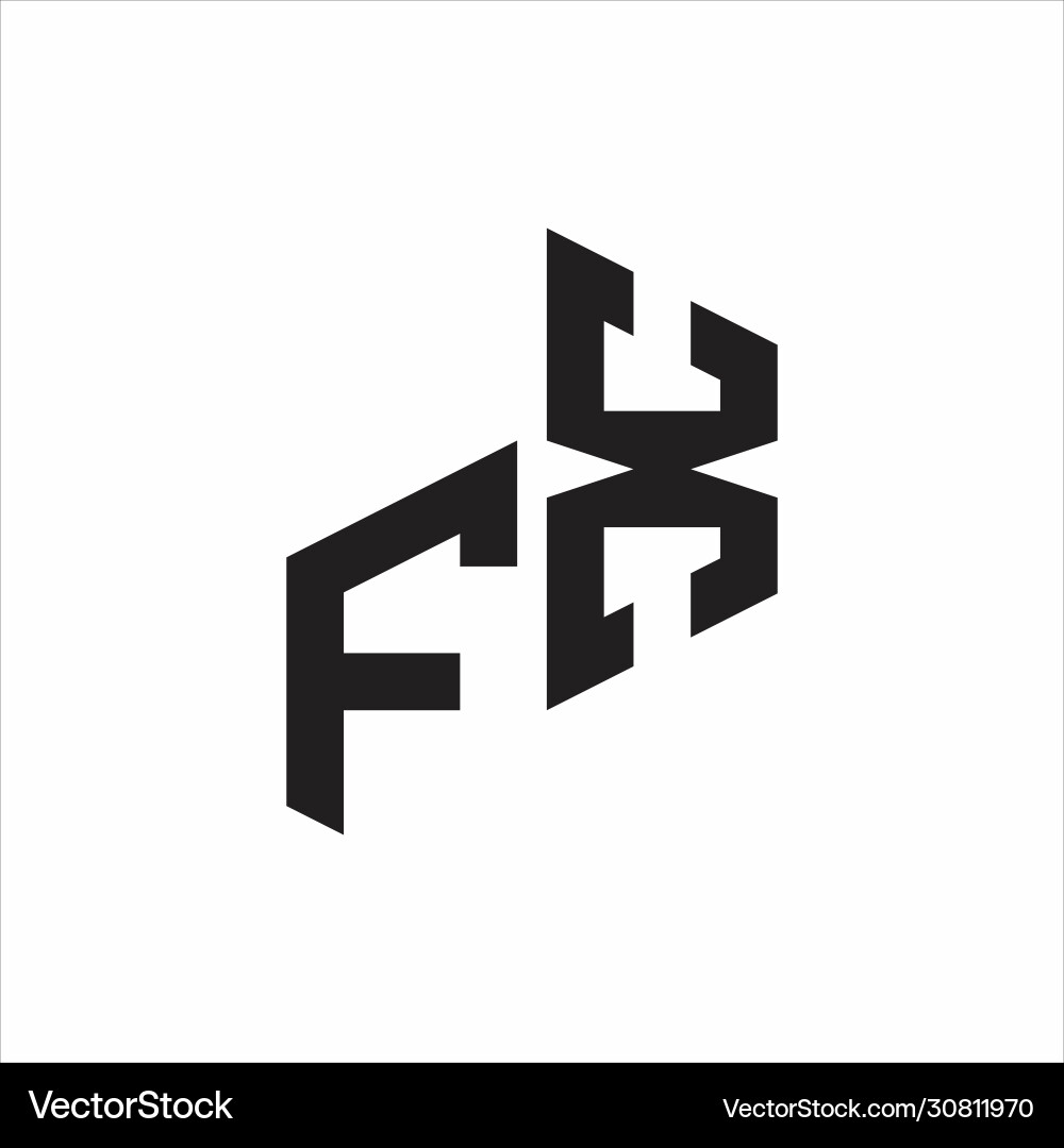Fx initial letters logo monogram with up to down Vector Image
