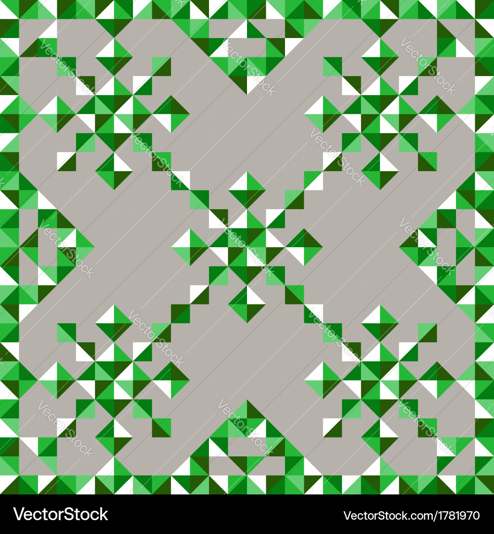 Geometric Snowflake Pattern in Green vector image