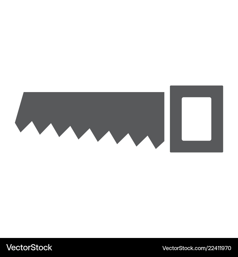 Hand saw glyph icon tool and repair handsaw Hand saw glyph icon tool and repair handsaw vector image