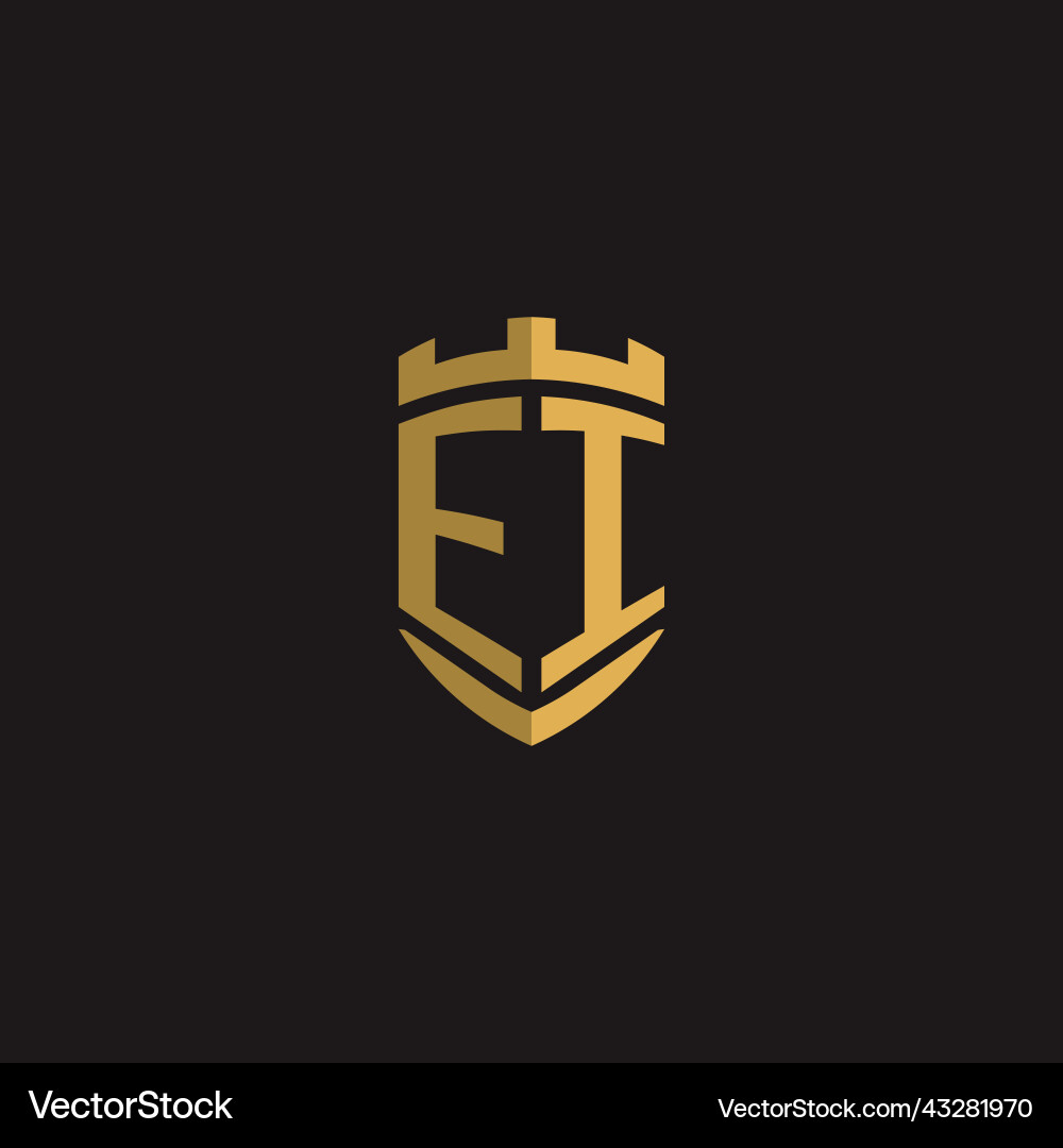 Initials ei logo monogram with shield style design Vector Image