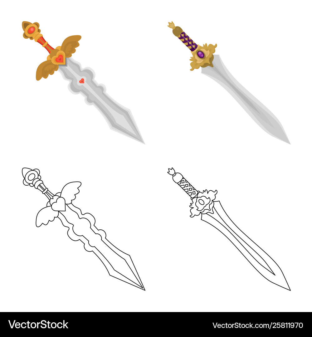 Isolated object game and armor icon set Vector Image