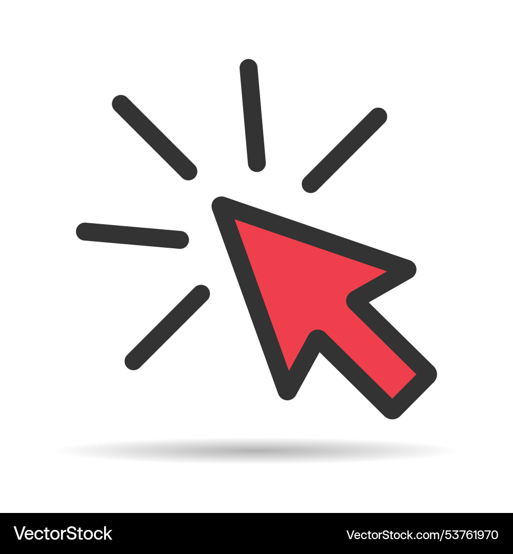 Klicken Sie auf Pfeil Maus Schatten Symbol Web-Taste Cursor Klicken Sie auf Pfeil Maus Schatten Symbol Web-Taste Cursor vektorbild