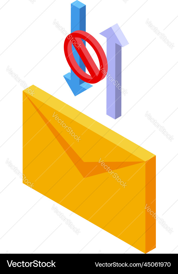 Mail send error icon isometric lost Mail send error icon isometric lost vector image
