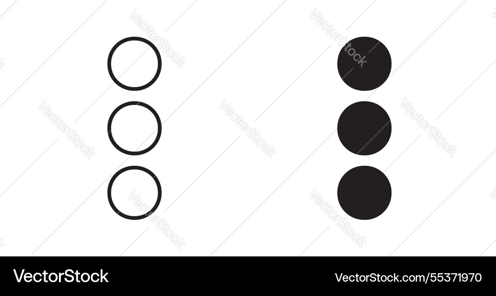 Menu dots icon set in thin line for web Menu dots icon set in thin line for web vector image