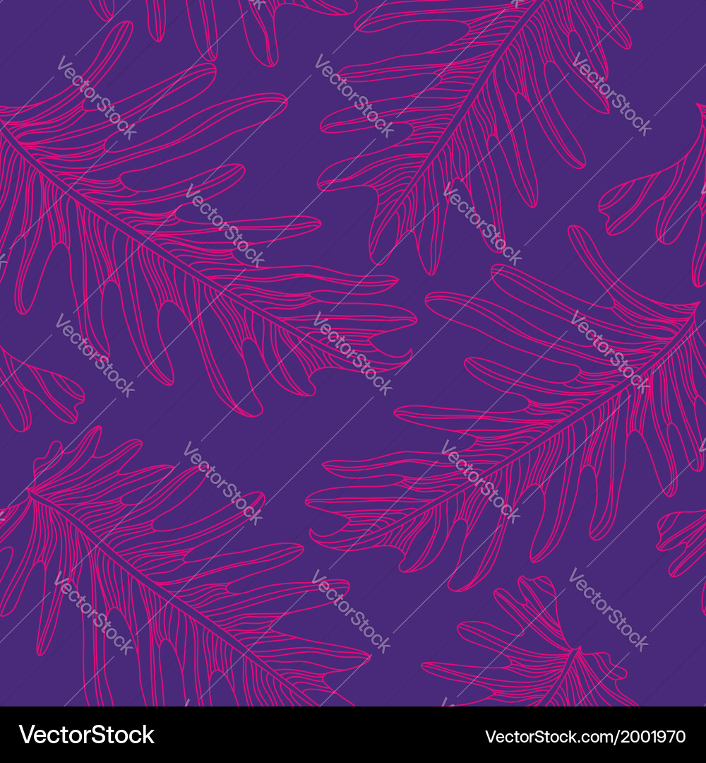 Palm trees seamless pattern background with hand Vector Image