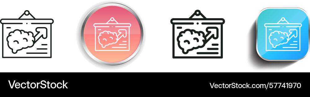 Presentation icon thin linear regular and button vector image