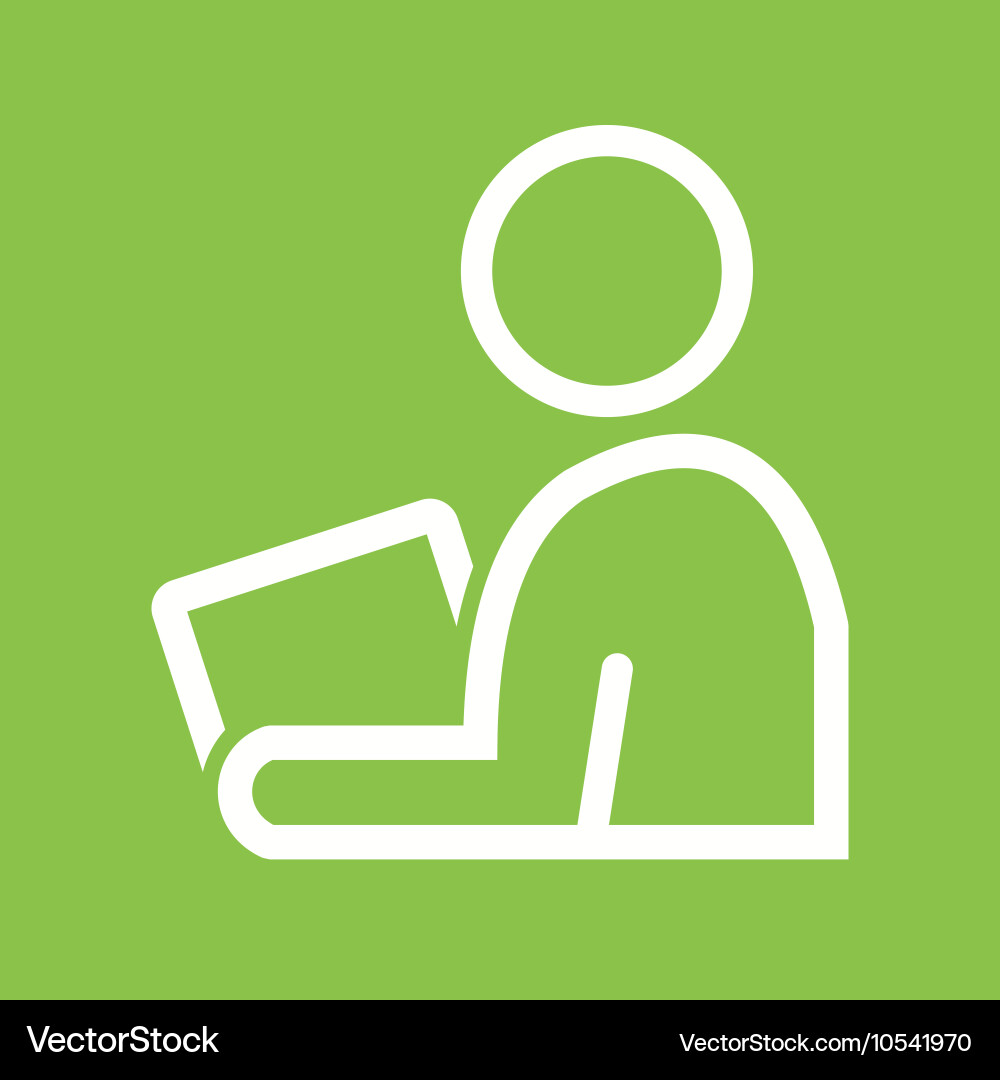 Reading on smart device vector image