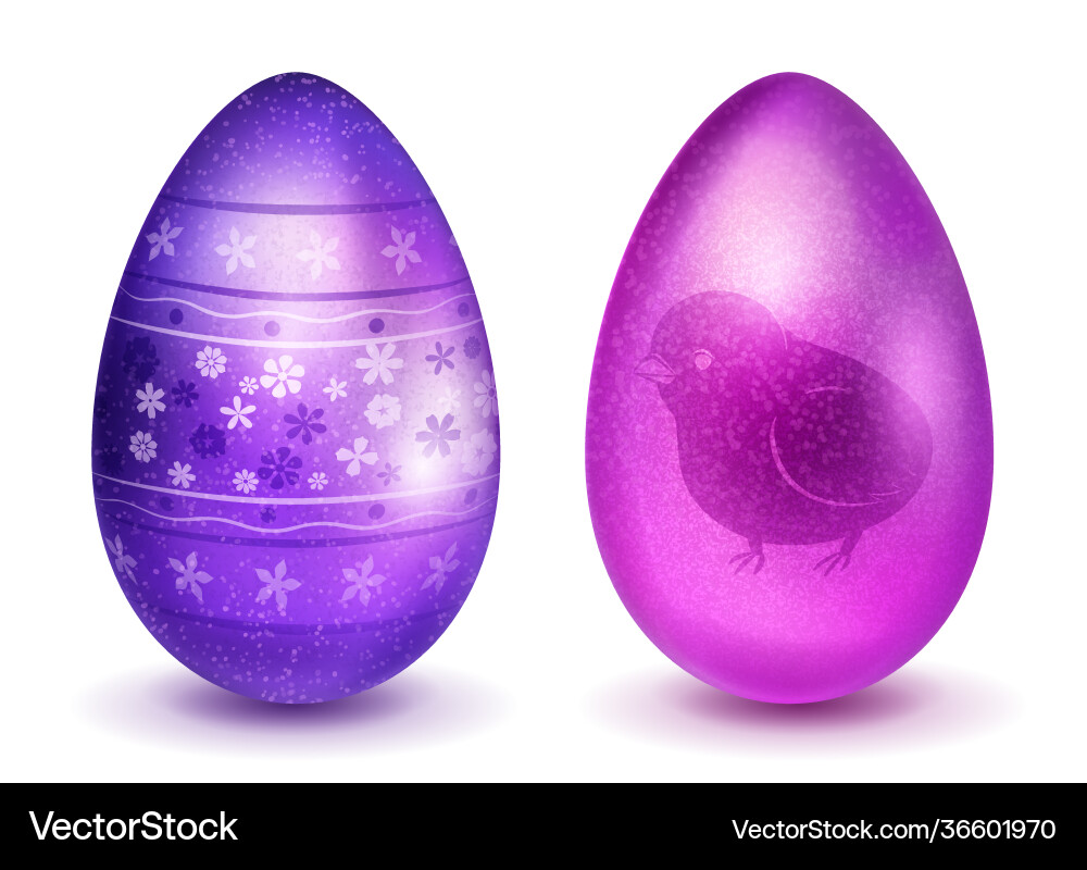 Realistic easter eggs Royalty Free Vector Image