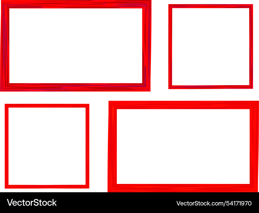 Red color pattern frames set Vector Image