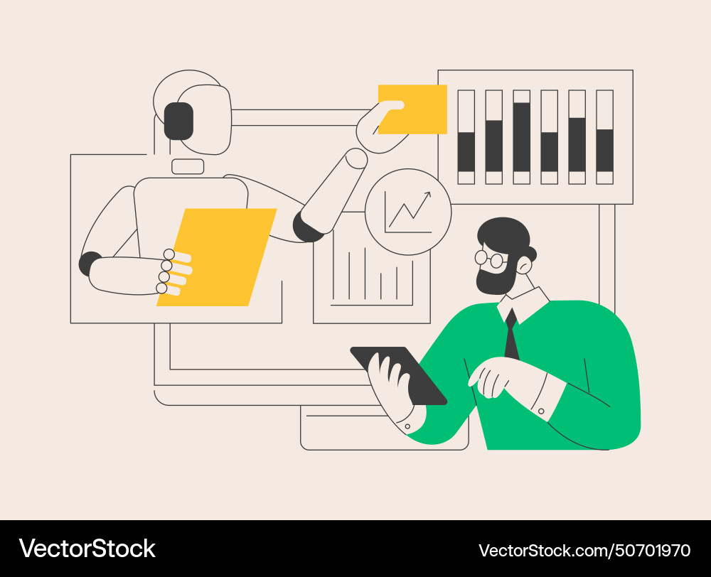 Robotic process automation abstract concept Robotic process automation abstract concept vector image