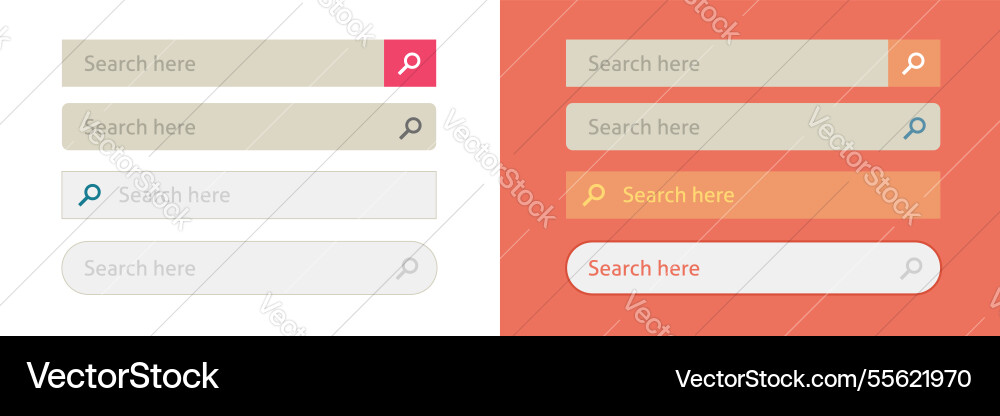 Search bar box field icon ui element for web site vector image