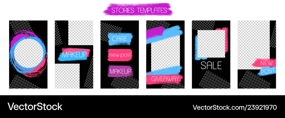 Six Instagram Story Templates Vector Image