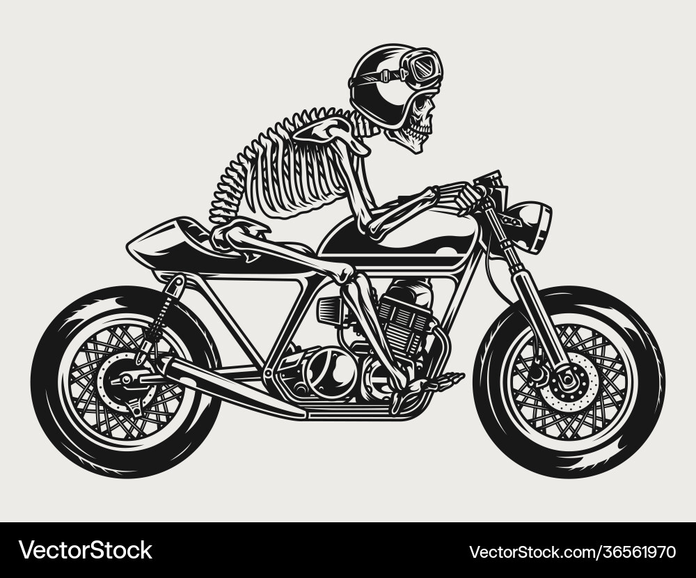 Skeleton Rider Motorcycle Vector Image