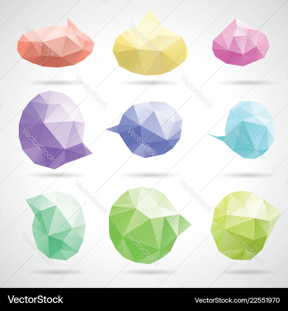 Triangle speech clouds - triangular Triangle speech clouds - triangular vector image