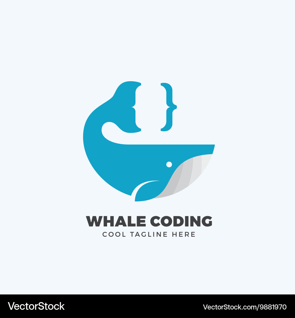Whale Coding Symbol vector image