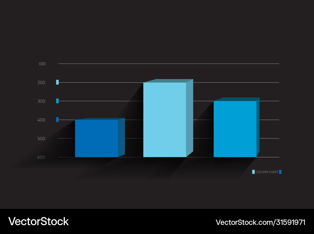 3d column graph chart template for infographics vector image