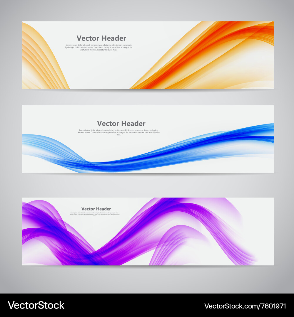 Abstract colored wave header background vector image