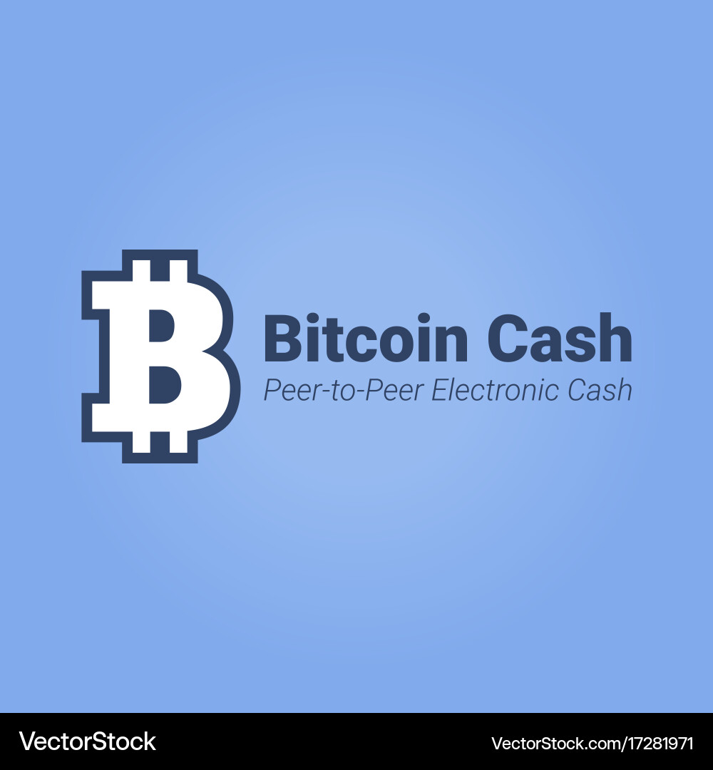 Bitcoin cash flat icon with title isolated on blue – Royalty-Free Vector |  VectorStock