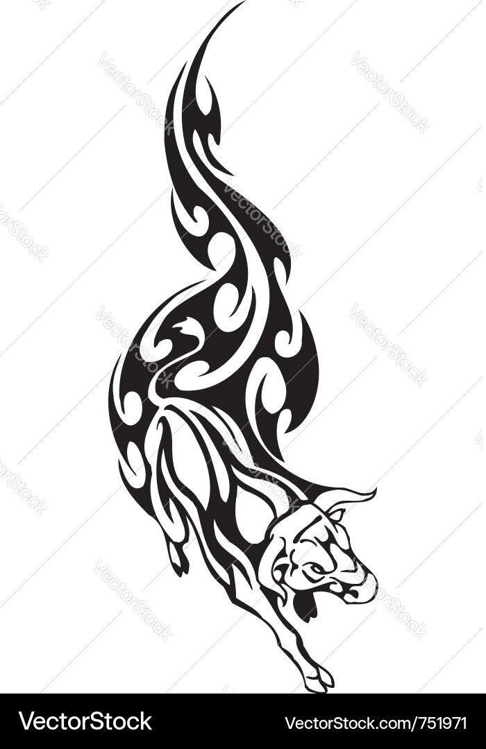 Bull in tribal style - image Vector Image