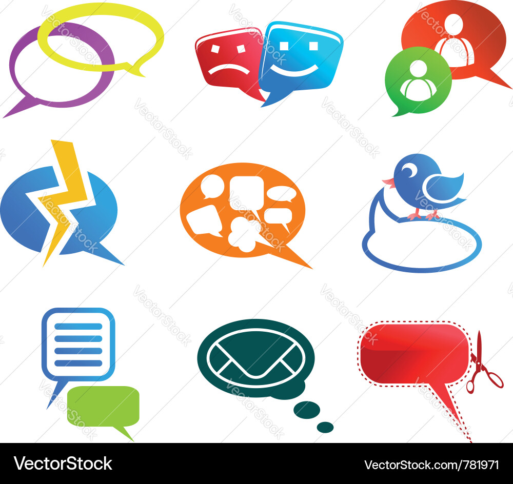 Chat and communication icons Vector Image