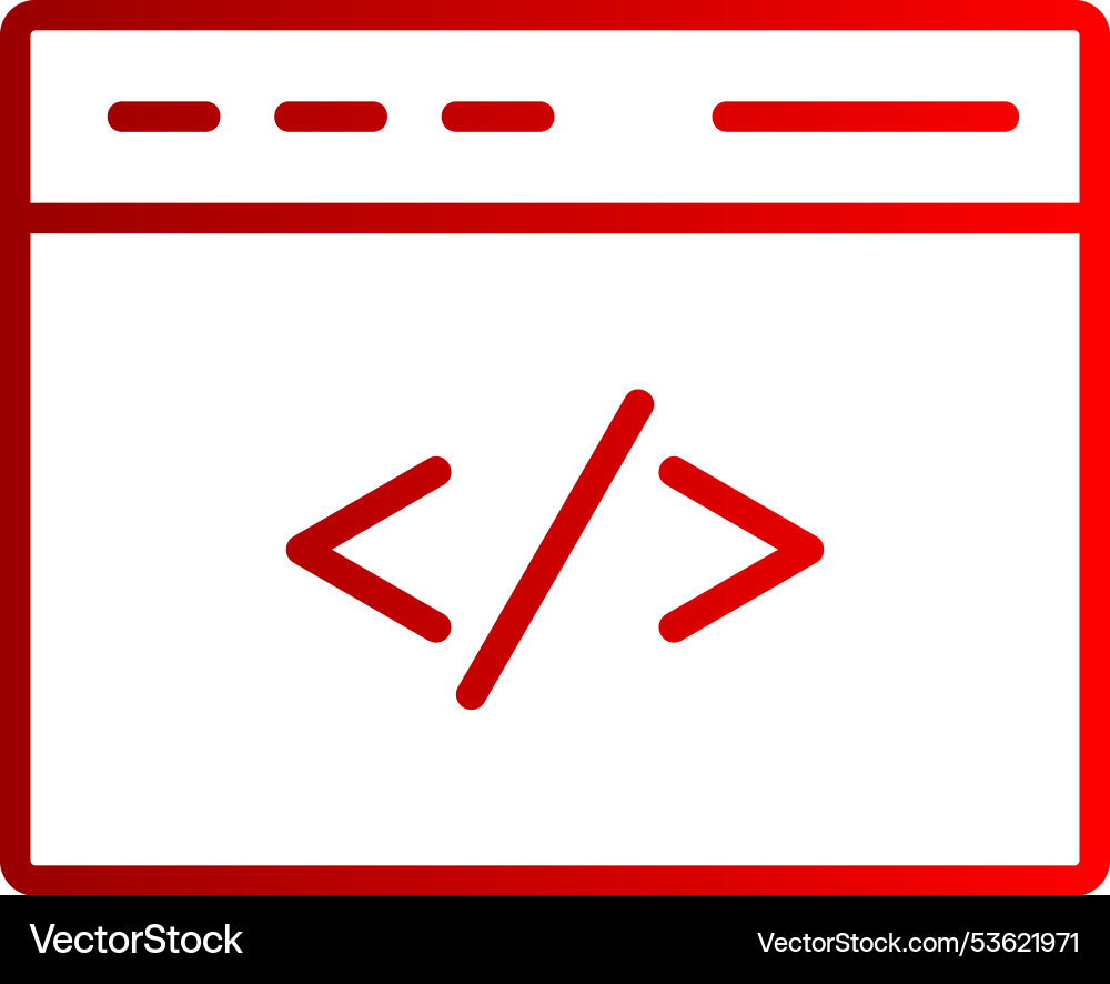 Coding line gradient icon Vector Image