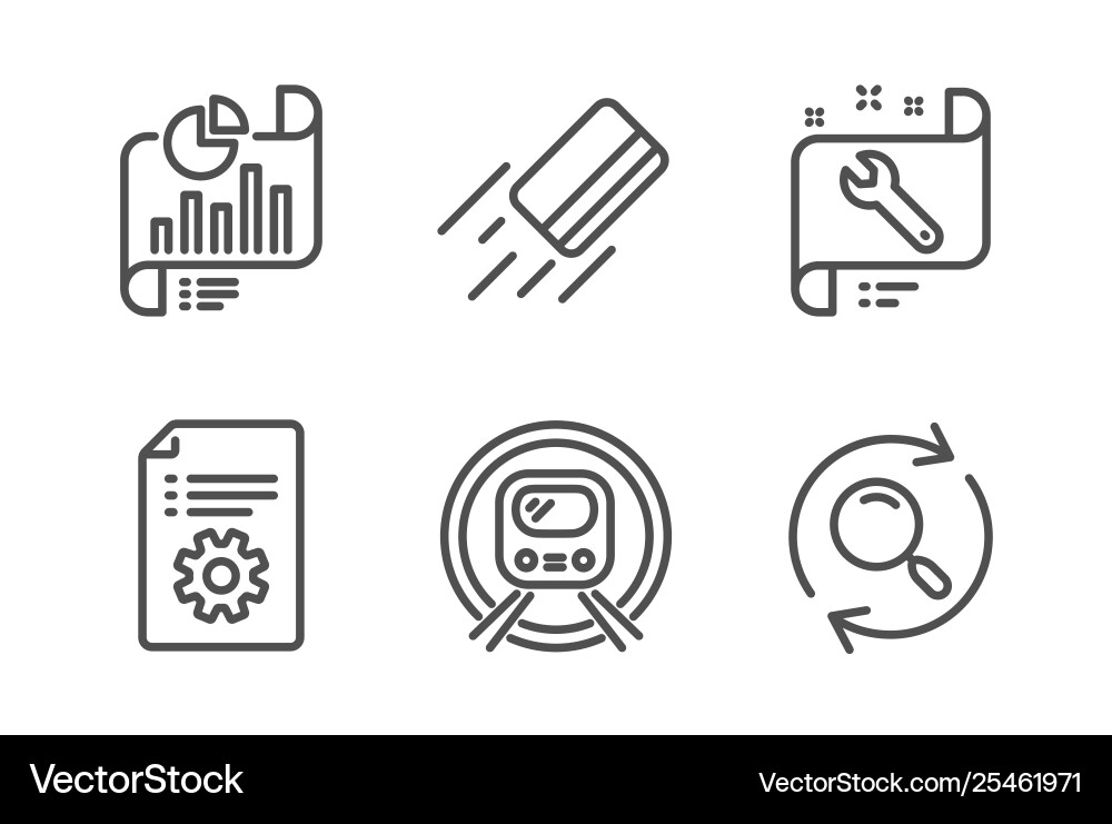 Credit card spanner and technical documentation Credit card spanner and technical documentation vector image