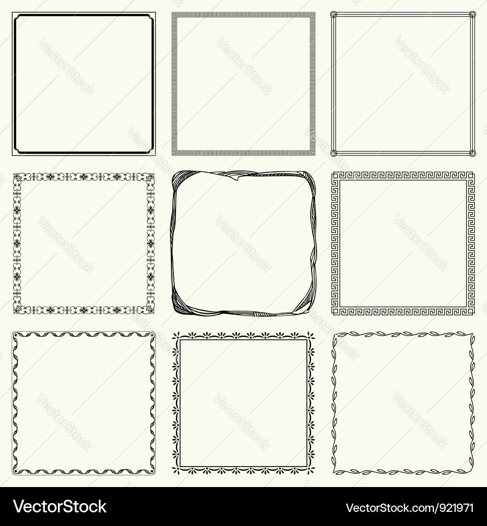 Decorative Frame Collection Vector Image