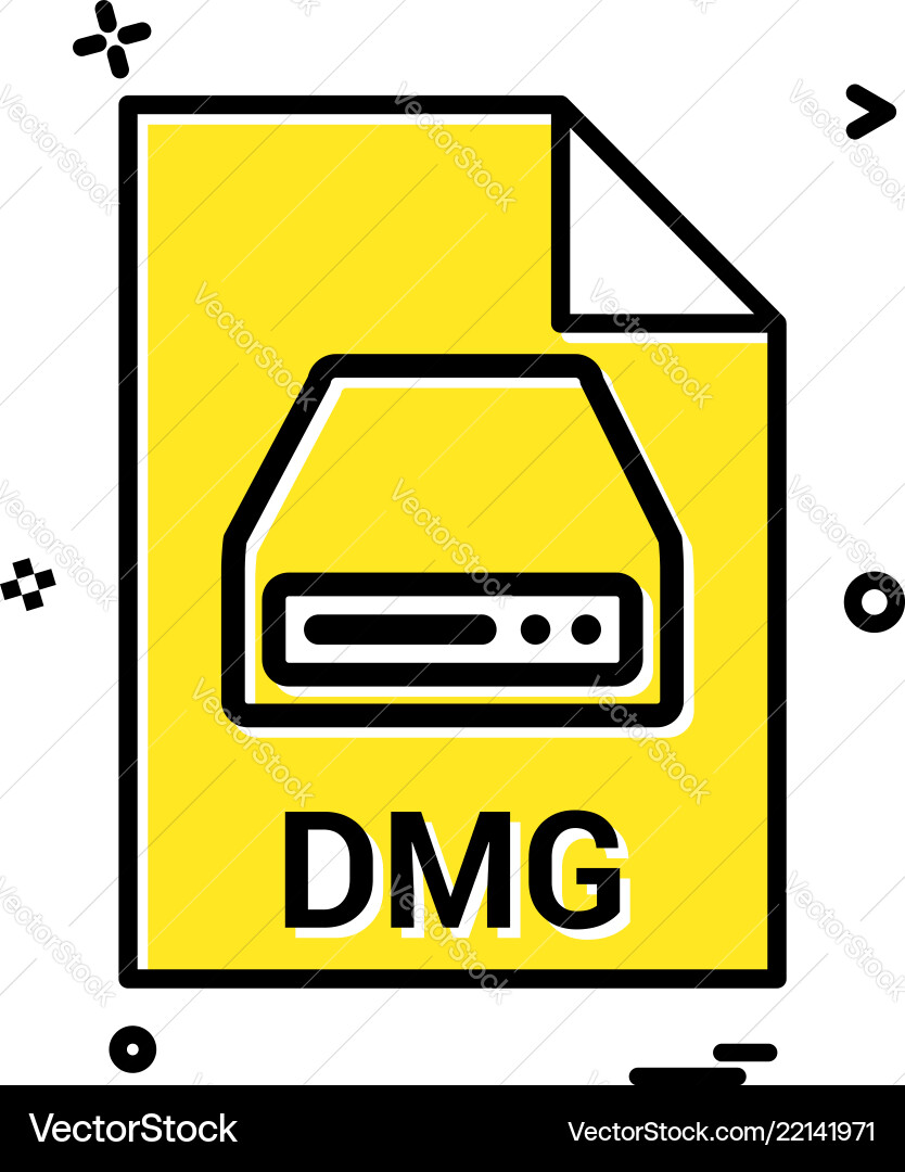 Dmg file extension format icon design Dmg file extension format icon design vector image
