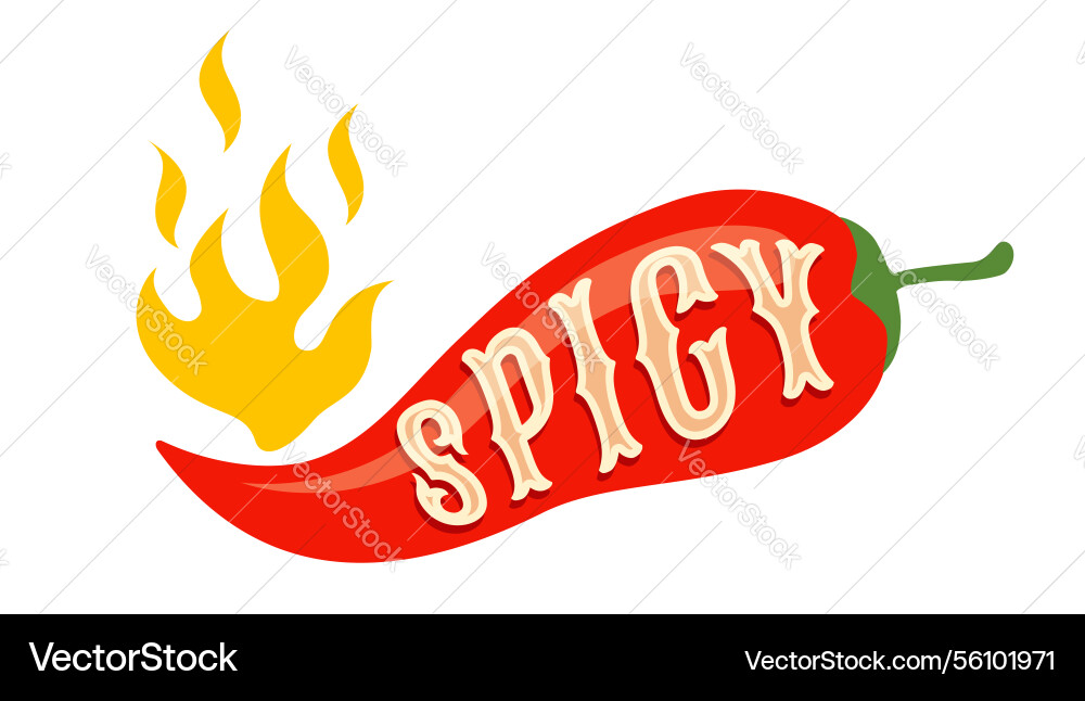 Ein würziger Chili-Pfeffer mit Text Ein würziger Chili-Pfeffer mit Text vektorbild