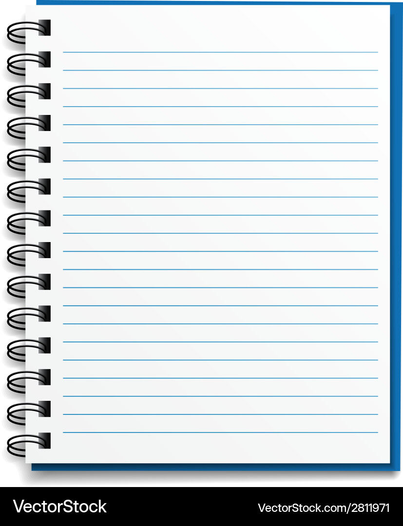 Empty Lined Notebook Vector Image