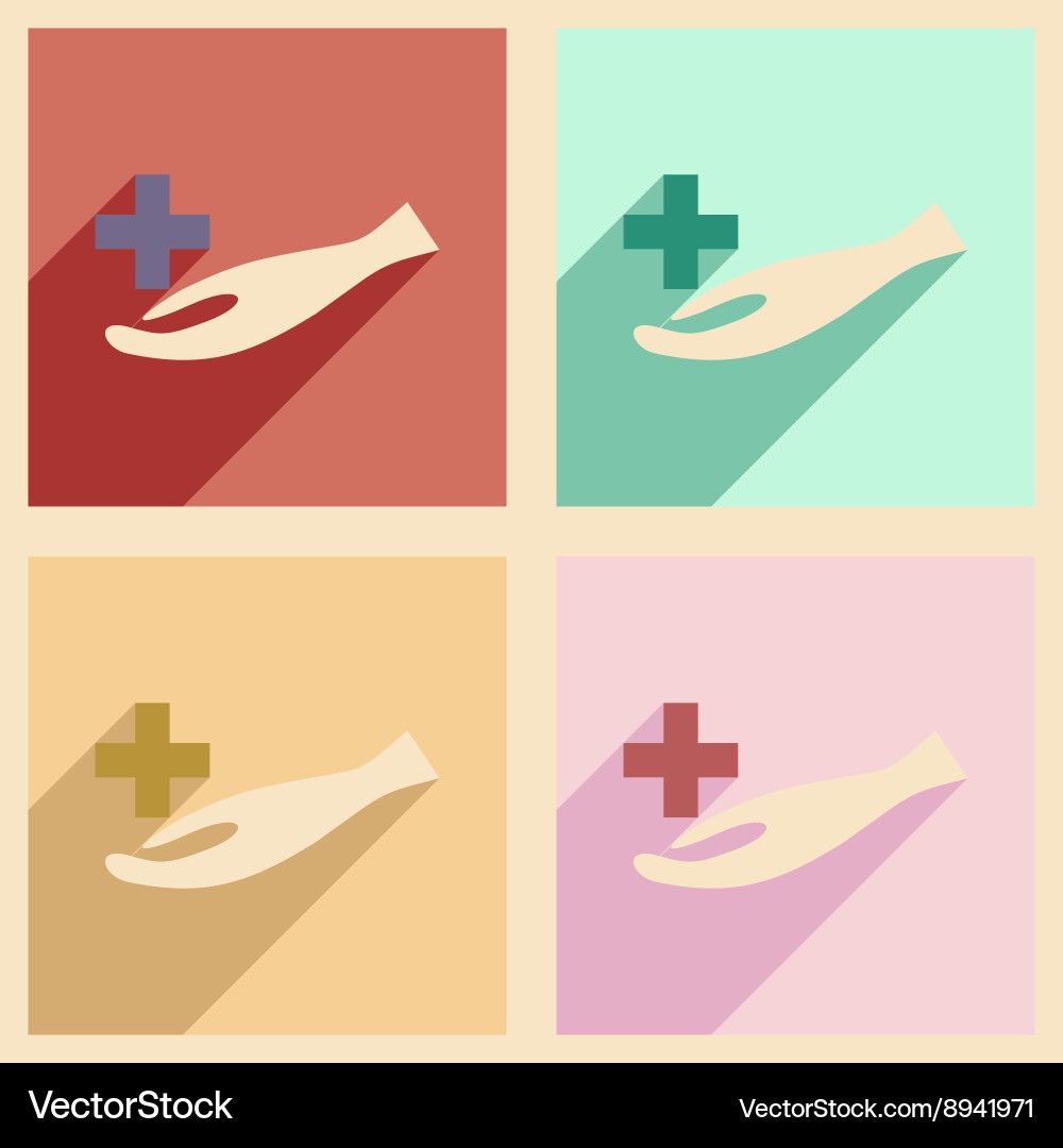 Flat with shadow concept and mobile application vector image