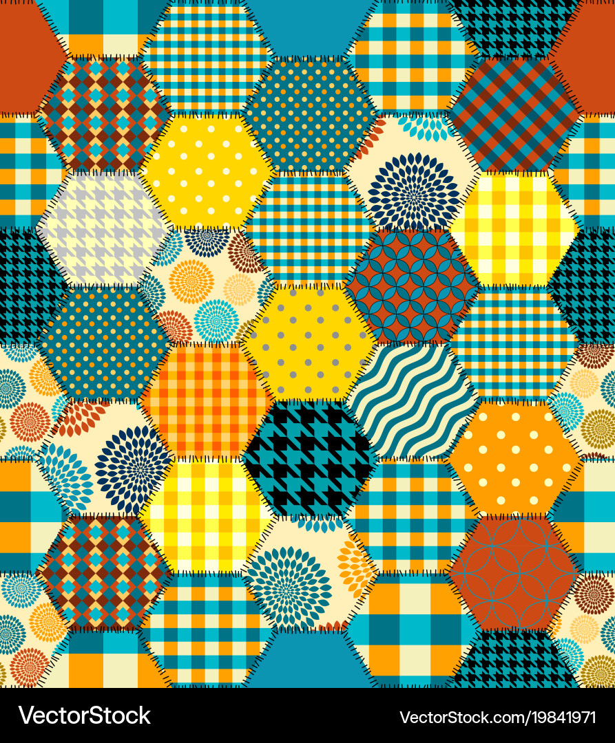 Geometric patchwork pattern of a squares Vector Image