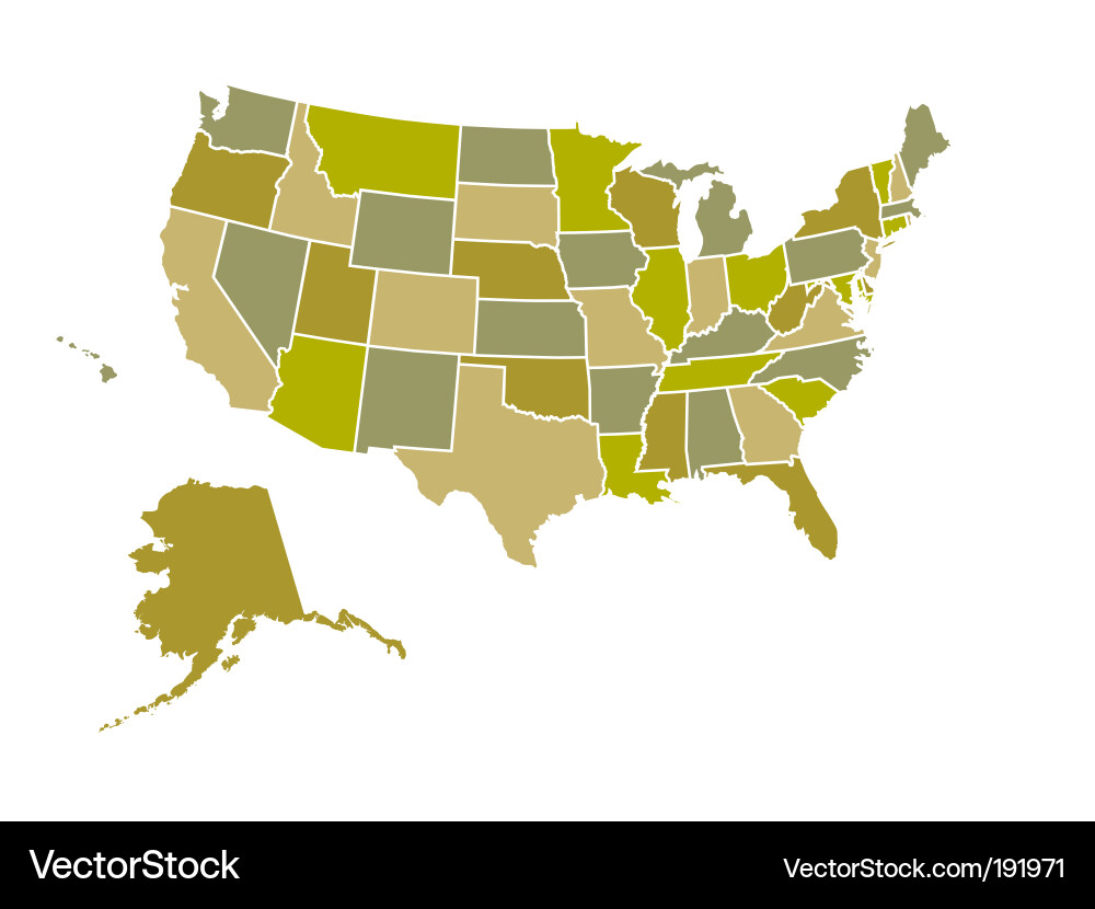 Landkarte von USA Vektorbild