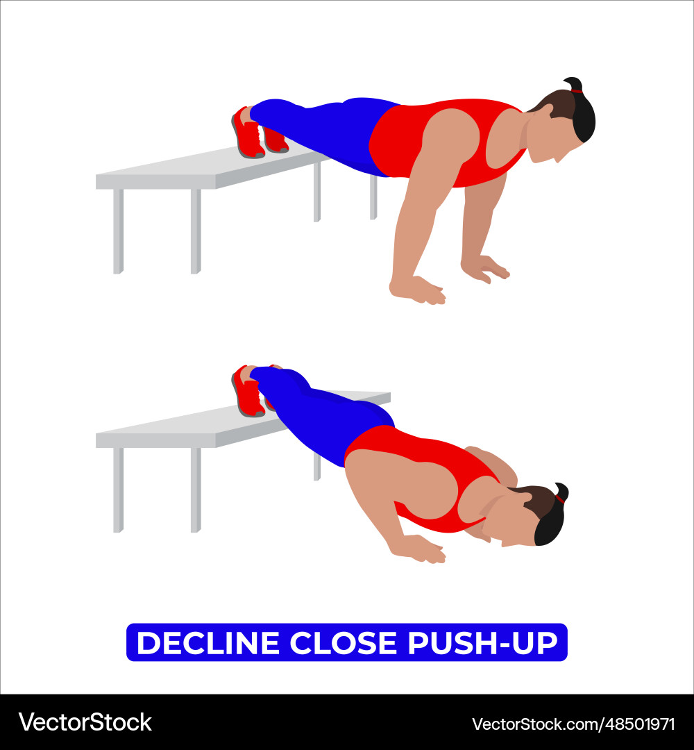 Man doing decline close push up exercise vector image